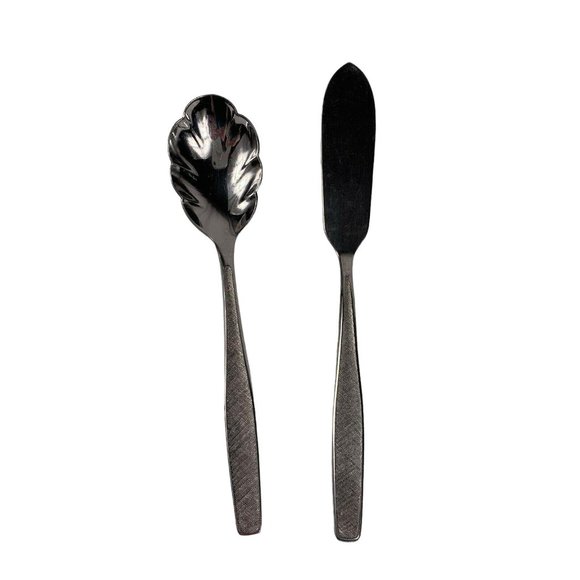 Rogers IS Stainless INS185 Sugar Shell Spoon & Flat Handle Master Butter Knife - Picture 4 of 8